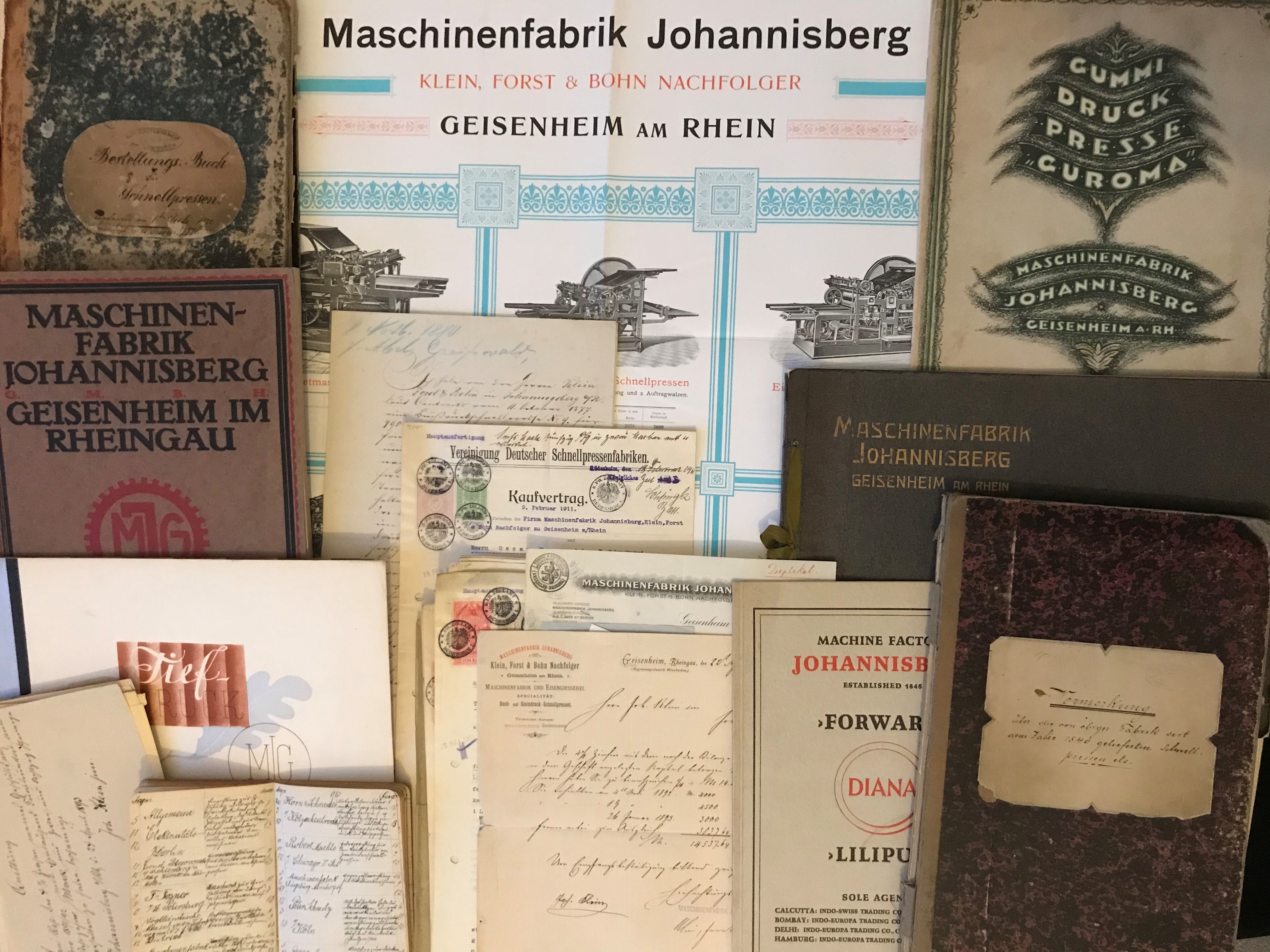 Historischee Akten Maschinenfabrik Johannisberg