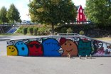 Skaterrampe mit Grffiti
