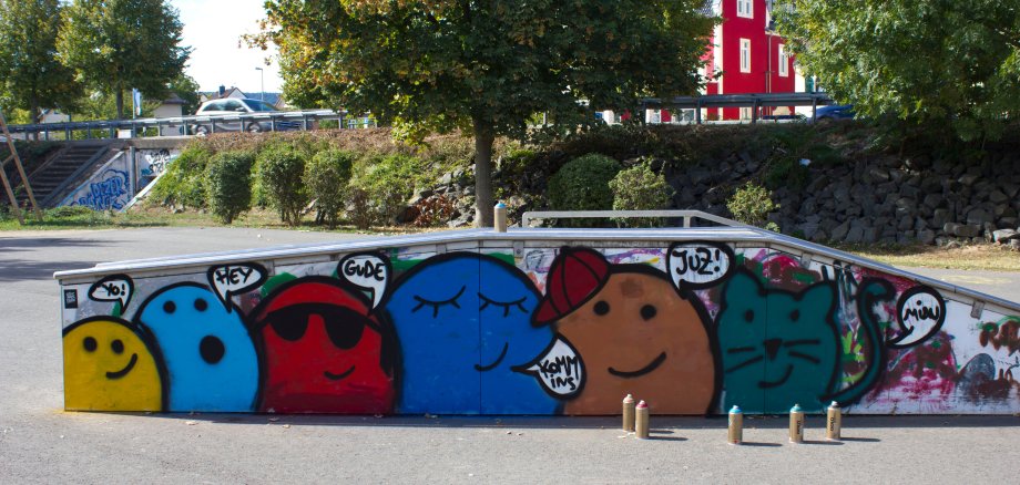 Skaterrampe mit Grffiti