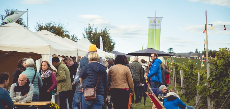 Morschbergfest Menschen auf dem Weinfest in den Weinbergen