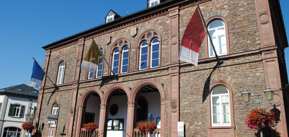 Geisenheimer Rathaus mit Fahnen