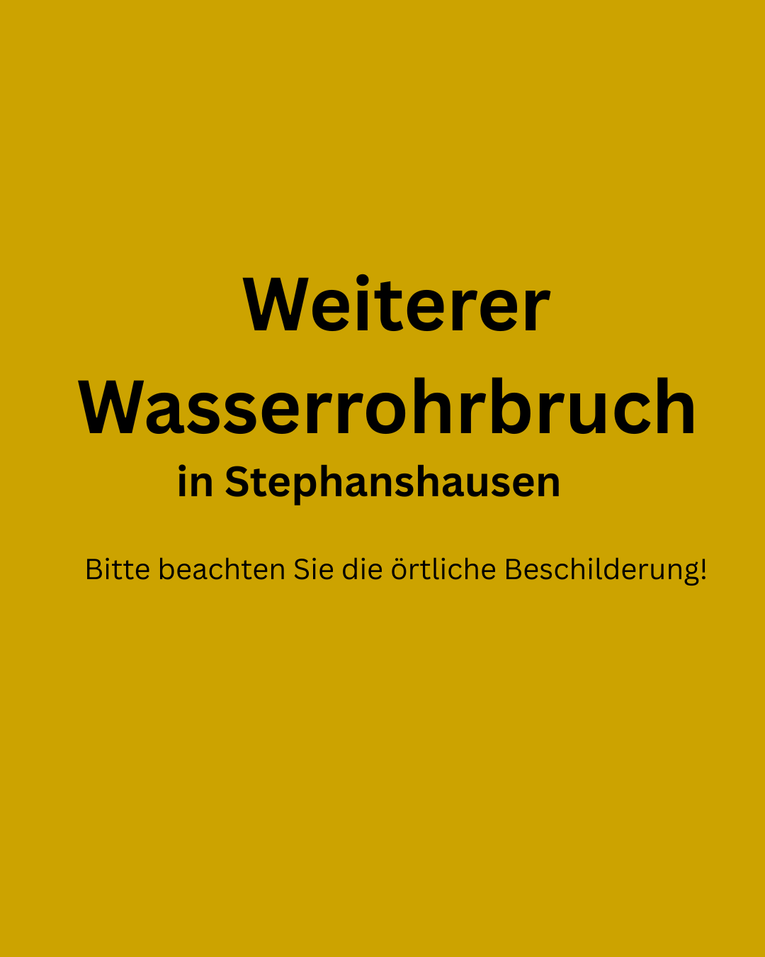 Weiterer Wasserrohrbruch in Stephanshausen