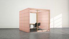 Tisch mit Stühlen in einem Kasten