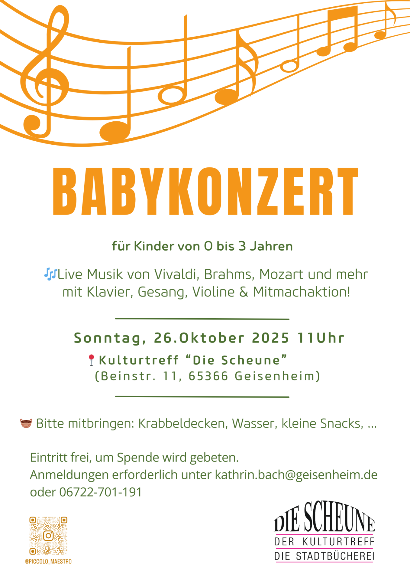 green and orange vintage Music Festival poster  - 3