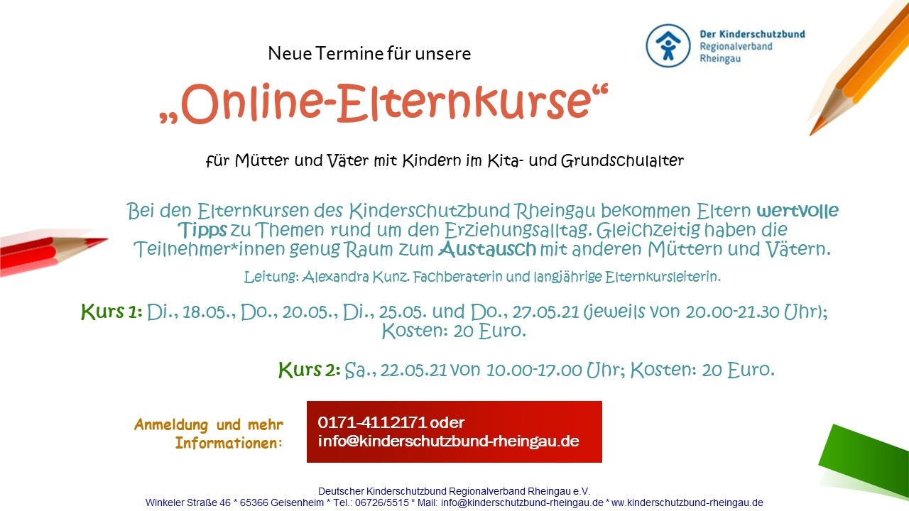 Flyer "Online Elternkurse"