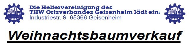 Banner THW Weihnachtsbaumverkauf