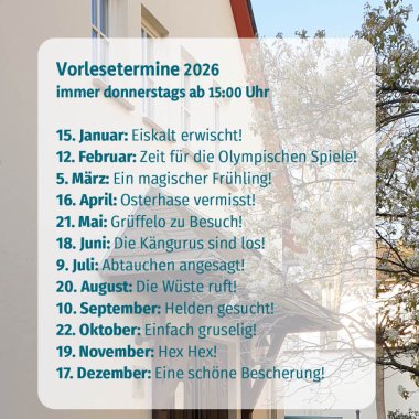 Flyer mit Terminen Vorlsesetermine